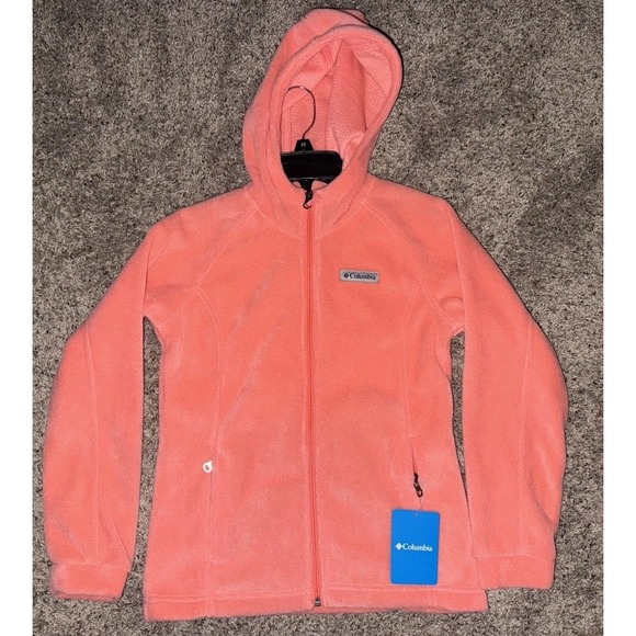 Columbia Youth Medium Coral Fleece Zipper Hoody Zip - Picture 1 of 3